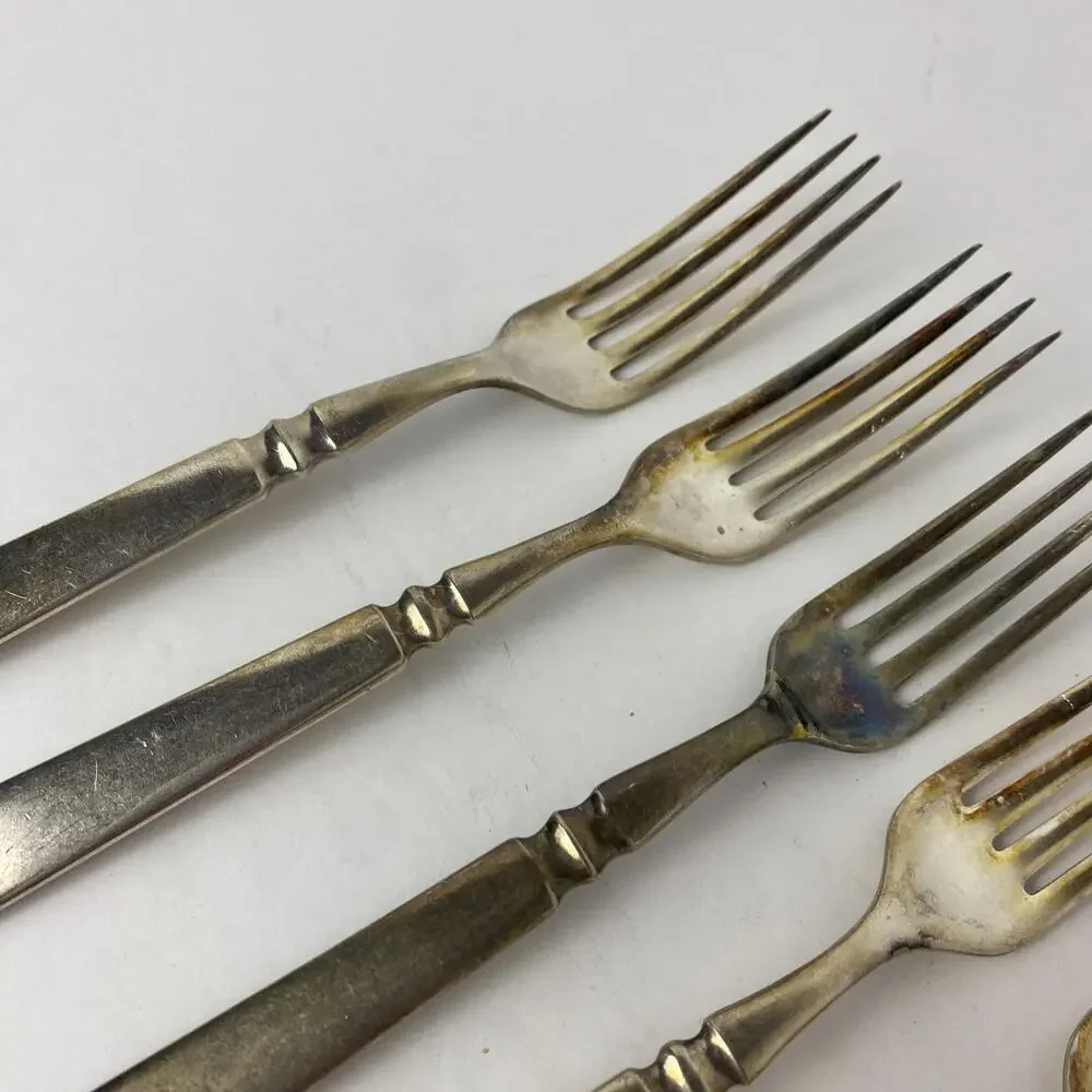 Antique Holmes & Edwards Forks Lot of 6 Silverplate Warranted 12